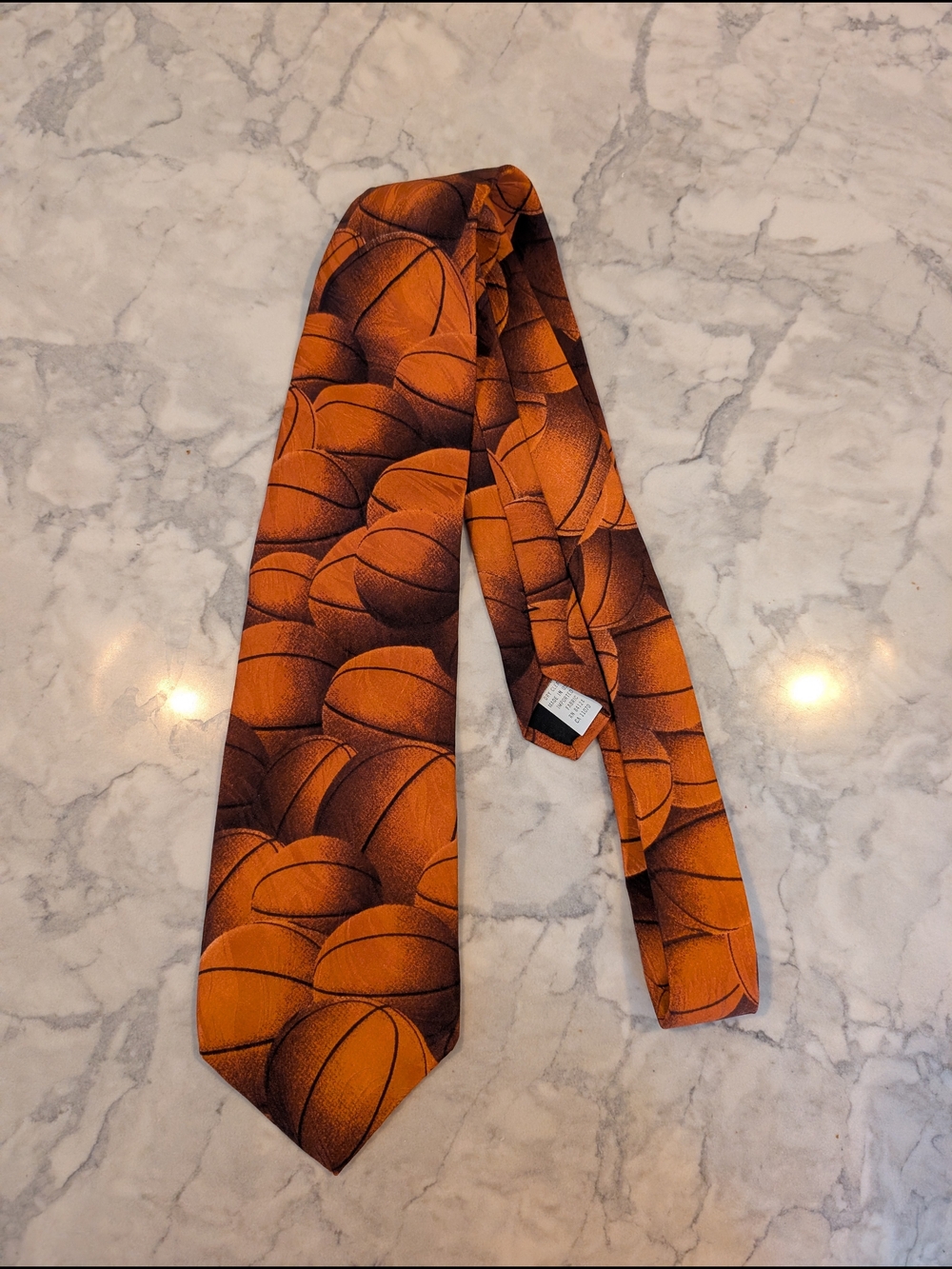 Ralph Marlin Orange Basketball Print Men's Tie